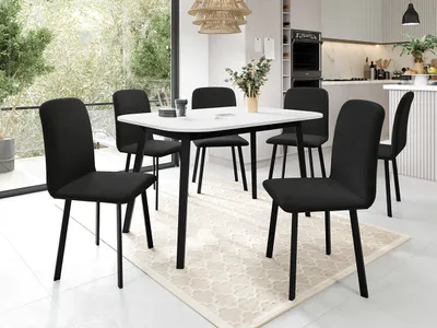 Obrázek produktu pro Jídelní set 6+1 MELRA - bílý / černý