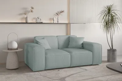 Produktbild von Sofa Designersofa CELES PREMIUM 2-Sitzer in Stoff Scala Saphirblau
