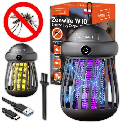 Zdjęcie produktu dla Lampa UV Owadobojcza na Komary Muchy Owady Ćmy Akumulatorowa Zewnętrzna USB Zenwire W10