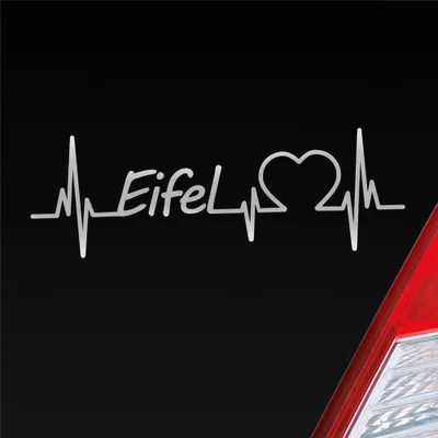 Produktbild von Auto Aufkleber Eifel Puls Herzschlag mit Ferien Region Motiv 19x6 cm Silber Sticker Heckscheibenaufkleber