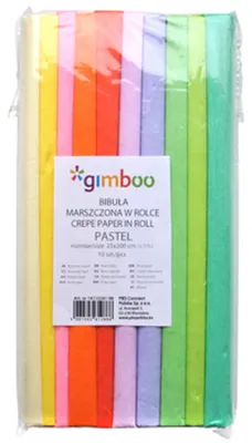 Obrázok produktu pre GIMBOO Pastelový krepový papier, 10 rolí, 25 x 200 cm