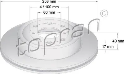 Produktbild von 2x TOPRAN Bremsscheibe 207 987 vorne für OPEL AGILA (A) (H00) 49mm 253mm