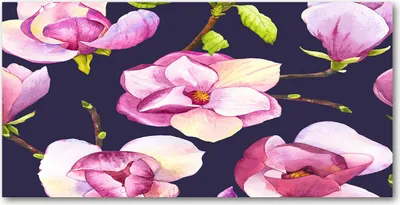 Produktbild von Tulup Glas-Bild -140x70- Wandkunst Dekorative Wand für Küche & Wohnzimmer - Blumen & Pflanzen - Magnolie - Rosa