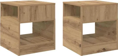 Produktbild von vidaXL Beistelltisch 2 pcs Artisan-Eiche 40,5 x 40 x 45 cm
