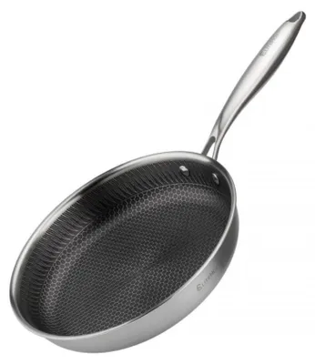 Produktbild von Edelstahl Bratpfanne Ø26 cm mit Antihaft-Wabenbeschichtung, kratzfest und induktionsgeeignet