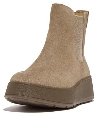 Produktbild von FITFLOP FitFlop F-Mode Suede Flatform Chelsea Boots 2-Tone Elastic GREY 36