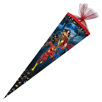 Produktbild von Nestler Schultüte DC Justice League eckig mit Tüllverschluss 85cm