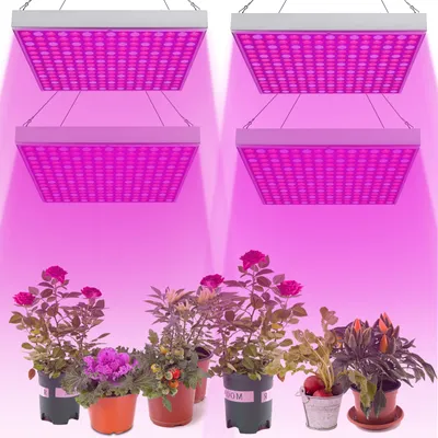 Immagine prodotto di Clanmacy 4PCS lampada per piante LED, 45W con 225 LED rossi e blu luce per piante, lampada di crescita LED, lampade di crescita per piante da interno, fiori in giardino