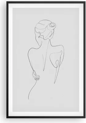 Produktbild von Gerahmtes Poster - Schwarzer Rahmen - Körper Frau Zeichnung - 61x91,5 cm - Wand Bild - Wanddeko - Wandbilder - Kunstposter - Wandposter - Bilderrahmen - Bilder - Kunstdruck - P2BPA61x91-4651