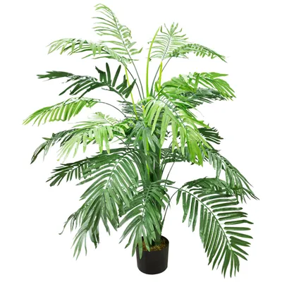 Produktbild von Decovego künstliche Farnpalme, Kunstpflanze, 130 cm, Kunstpalme für Wohn- & Büroräume, Allergikerfreundlich & Pflegeleicht