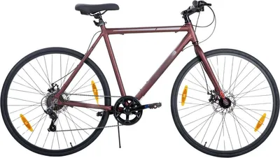 Productafbeelding van Aluminium racefiets, 7 versnellingen – voor heren en dames – met dubbele schijfremmen – lichtgewicht frame – rood – maat L (57 cm)