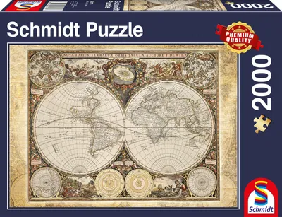 Obrázok produktu pre Puzzle Schmidt Spiele, 2000 dielov. Historická mapa sveta, Premium Quality