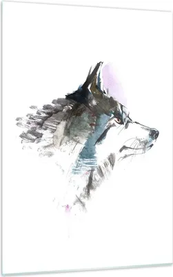 Produktbild von Bilder auf glas - Einteilig - Hund Illustration Fantasie - 50x70cm - Glasbilder - Wandbilder - Bilder - zum Aufhängen bereit - Wanddekoration aus Glas - Glas Bilder - Wandbild auf Glas - GPA50x70-3100