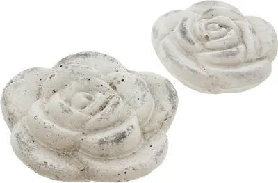 Produktbild von Zementblüte "Rose", im 2er Set, Antike Optik, vielseitig anwendbar, schwere Qualität