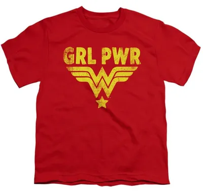 Immagine prodotto di Maglietta "Girl Power" di Wonder Woman per bambini, modello TV36374 (taglia 116), colore rosso