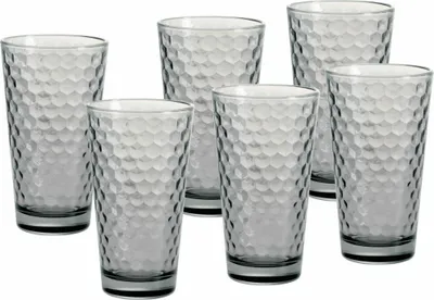 Produktbild von Ritzenhoff & Breker Longdrinkglas 6er Set Favo, Glas, Grau, 350 ml, 320145