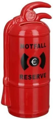 Produktbild von 1 Spardose Sparschwein Feuerlöscher rot; Keramik