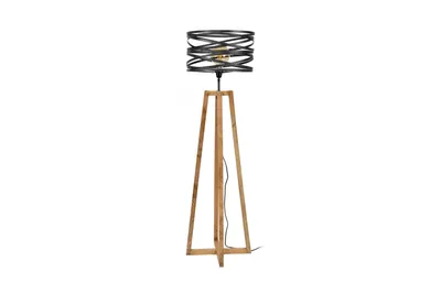 Produktbild von KAWOLA Stehleuchte DALIAN Stehlampe Holz/Metall schwarz