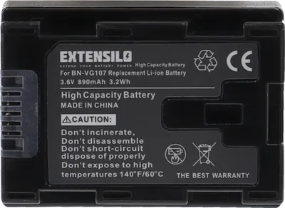 Produktbild von EXTENSILO Akku Ersatz für JVC BN-VG108USM für Kamera (890 mAh, 3,6 V, Li-Ion)