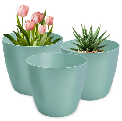 Productafbeelding van Omgoods - Set van 3 Bloempotten voor Grote en Kleine Planten