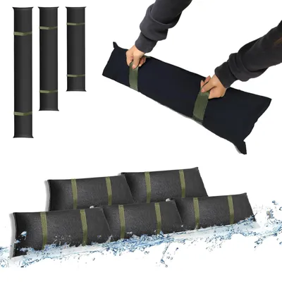 Immagine prodotto di Assorbitori d'acqua 2 pezzi - Barriera anti-allagamento attivata dall'acqua - Maniglie - 90x20 cm - Facili da spostare - Non necessitano di sabbia - Sacchi di sabbia