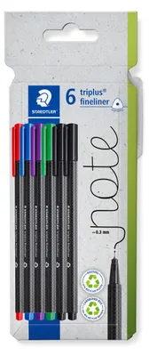 Produktbild von STAEDTLER triplus 334 dreikantiger Fineliner Etui mit 6 Farben