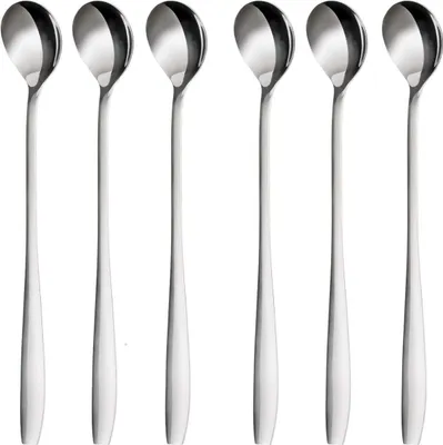 Produktbild von Latte Macchiato Löffel Set, 19 cm langem Griff Eislöffel,Edelstahl