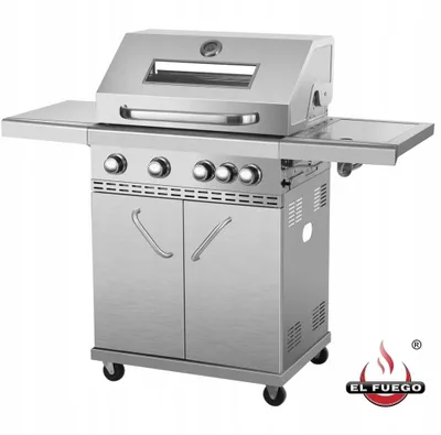 Zdjęcie produktu dla Grill Gazowy El Fuego Cincinnati 4+1 Z Szybą Żeliwny Ruszt + Reduktor