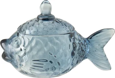 Produktbild von J-Line Vorratskanne Fisch Glas Blau