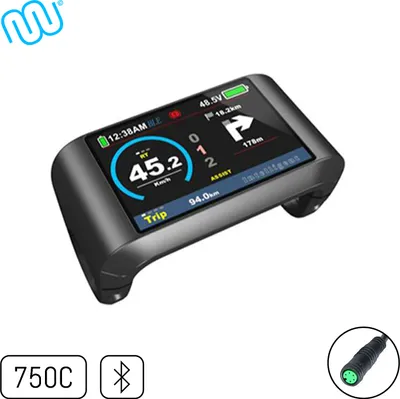 Obrázok produktu pre windmeile | APT Display 750C Bluetooth 3,2 palca, farebný displej, pre BBS01 BBS02 BBSHD a Bafang kontrolér, e-bike, elektrobicykel, pedelec, HMI