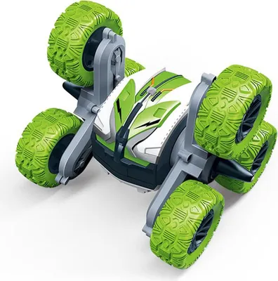 Obrázok produktu pre 2.4ghz Vzdialené ovládanie vozidla nabíjateľné obojživelné 4wd 6-kolesia rotácia Stunt RC Green