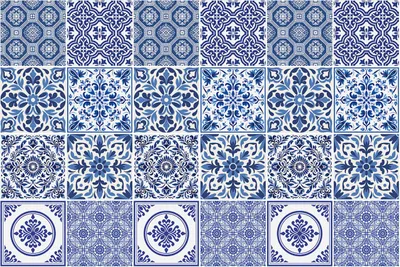 Produktbild von Fliesenaufkleber 20 x 20 cm – 24 Stück – Selbstklebend – Wasserfest – Pflegeleicht – Hitzebeständig – Für Küche & Bad – Geometrische Blumenmotive