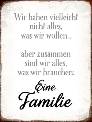 Produktbild von vianmo Holzschild 40x30 cm eine Familie zusammen wir alles