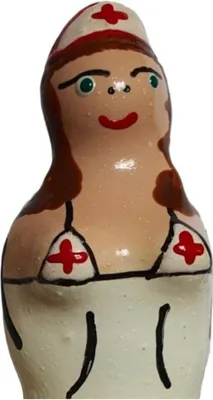 Image de Condomerie - Préservatifs Fantaisie Peints À La Main Infirmière Brune