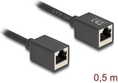 Produktbild von DELOCK Verlängerungsk. Kupplung RJ45 BU/RJ45 BU S/FTP 0,5m