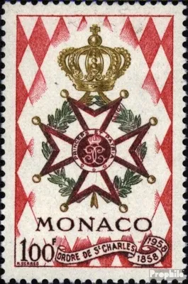 Produktbild von Briefmarken Monaco 1958 Mi 589 (kompl.Ausg.) postfrisch St. Charles Orden
