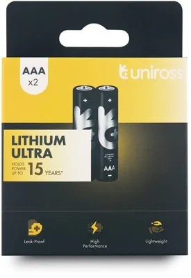 Productafbeelding van Uniross FR03 AAA Ultra Lithium Battery 2 pack