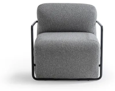 Productafbeelding van Moderne grijze fauteuil van hout, geschikt voor de woonkamer
