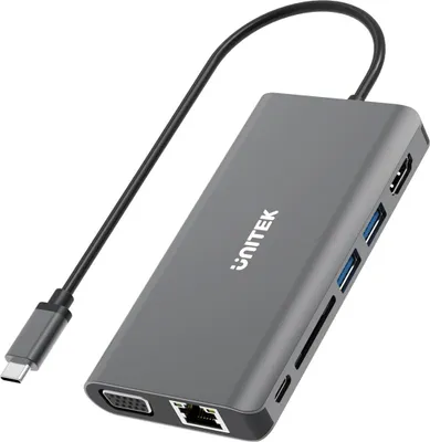 Produktbild von Unitek UNITEK uHUB O8+ Wired USB 3.2 Gen 1 (3.1 Gen 1) Type-C Grey
