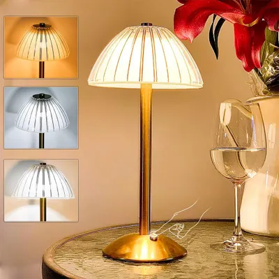 Obrázek produktu pro Bezdrátové stolní lampy, 3barevná dotyková stmívatelná křišťálová stolní lampa 1200 mAh