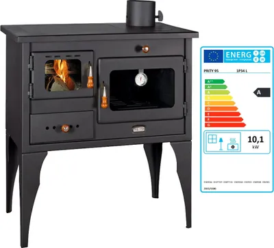 Obrázek produktu pro EEK A - Krbová kamna PRITY 1P34L 10,1 kW s troubou a plechem Krbová kamna na dřevo