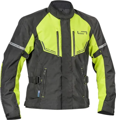 Image de Veste textile imperméable pour moto Lindstrand Lomsen, noir/jaune, taille 60