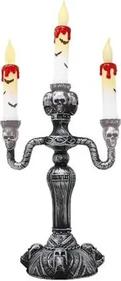 Produktbild von Halloween Kerzenständer 3 Kerzen Gruseliges Design Schädel Dekoration Grusel Effekt Schaurige Atmosphäre Kerzenhalter Wohnzimmer Deko Kunstvoll, Farbe: Mehrfarbig