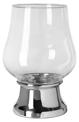 Produktbild von FINK Windlicht PALINA mit Glas - Kerzenhalter aus Edelstahl und Aluminium vernickelt, silberfarben, H 36,5 cm, Ø 25,5 cm