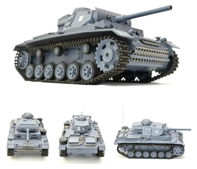Produktbild von RC Panzer Kampfwagen III, 1:16, Heng Long, Rauch & Sound, 2,4 GHz Fernsteuerung