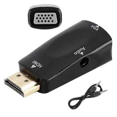 Produktbild von F49 HDMI-auf-VGA Adapter | HDMI Stecker zu VGA Buchse | 1080P Full HD Konverter mit Audio Kabel | HDTV Video Adapter