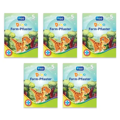 Produktbild von 25 Dino Pflaster, bunte Motiv FIGO Pflaster für Kinder, Kinderpflaster
