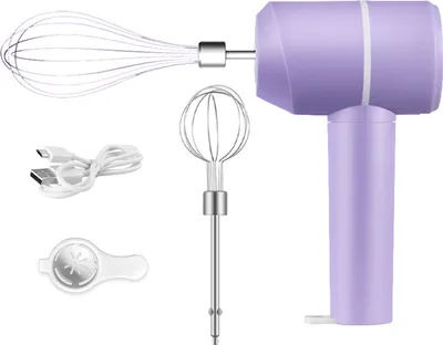 Produktbild von Elektrischer Schneebesen, Handmixer, USB-C-Ladefunktion, kabelloser Schneebesen mit abnehmbaren Rührbesen, 3 Geschwindigkeitsmodi, Küchenwerkzeug zum Backen und Kochen