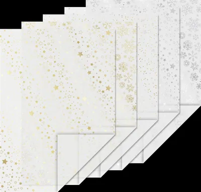 Immagine prodotto di 5X Heyda 204875421 Transparentpapier-Set Weihnachten „Sternenglanz“, A4, 10 Blatt, 115 g/m²