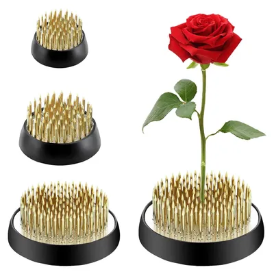 Produktbild von Ikebana-Vase – Kupferner Stützstab – Edelstahl – Blumenfixierer – Gummidichtung – Für Floristen und den Hausgebrauch – Blumenvase
